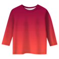 thumbnail image 3 of WEIYLL T-Shirts pour Filles Dégradé Imprimé Polyvalent Col Rond Manches 3/4 Hauts Décontractés pour Enfants de 3-4 Ans, 3 of 4