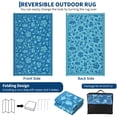 thumbnail image 4 of Garvee 8'x10' Outdoor Rug Waterproof Floral Camping Carpet, Reversible Plastic Straw Rug Outdoor Rug for Patio RV Balcony Backyard, Navy Blue, 4 of 6