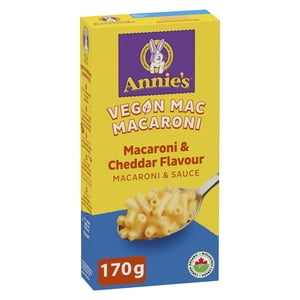 Annie's Vegan Macaroni & Cheddar Flavour, Canada Organic, 170 g, 2 Servings