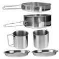 thumbnail image 4 of GOOHOCHY Poêle de Cuisson de Camping Lot de 6 Ensemble de Cuisson en Acier Inoxydable pour Hommes et Femmes Extérieur, 4 of 6