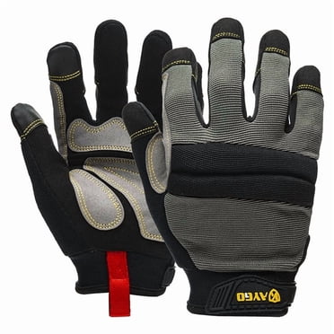 KAYGO Gants de Travail pour Hommes, KG125M Gants de Mécanicien Utilitaires pour Tous les Usages, Excellente Prise, Robuste, Dextérité Améliorée, Écran Tactile, Gris, m