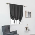 thumbnail image 3 of Innerwin Half Window Curtains Solid Color Kitchen Valance Rod Pocket Soft Short Blackout Curtain Ruched Waterproof Panels Darkening Thermal Insulated Black 47.24 x 55.12", 3 of 9