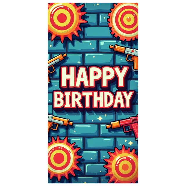 Colorful Arcade Themed Happy Birthday Banner Backdrop Party Decorations for Birthday Party Gaming Themed Events Photography Props Photo Booth Setups
