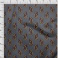 thumbnail image 3 of oneOone Cotton Silk Fabric Paisley Block Print Fabric BTY 42 Inch Wide, 3 of 4
