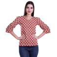 thumbnail image 1 of Moomaya Printed Ruffle Shirt Women Party Top Short T-Shirt Top Summer Clothing, 1 of 4