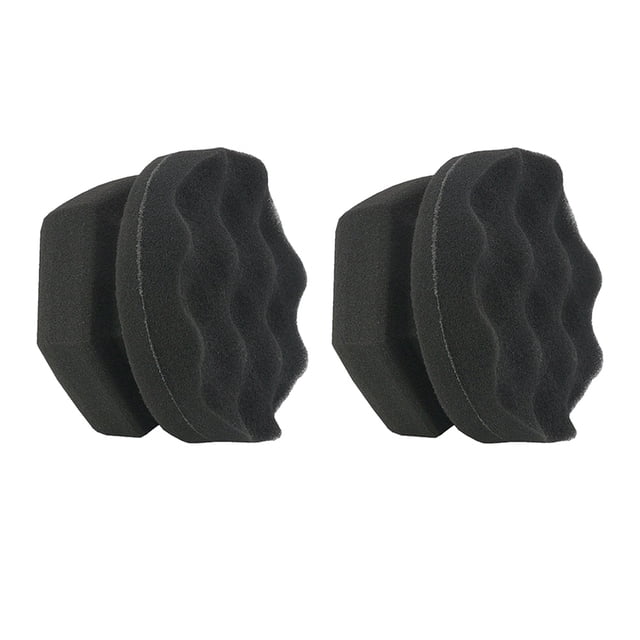 Miangastore 2Pcs Wave Pattern High Fit Handy Polishing Waxing Sponge Car Tire Wax Size 2 (Black)