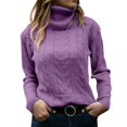 thumbnail image 1 of WEAIXIMIUNG Chandails en Tricot à Col Roulé à Manches Longues pour Femmes, 1 of 7