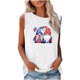 thumbnail image 1 of EQWLJWE Camisoles pour Femmes Camisoles Femmes Tendance Mode pour Femmes Confortable Fête de l'Indépendance Décontracté Col Rond Débardeur Imprimé Haut Blouse, 1 of 1