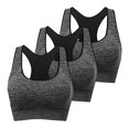 thumbnail image 1 of FAIWAD Women's 3 Pack Racerback Workout Tank Tops Basic No Underwire Athletic Stretch Padded Bralettes, 1 of 7
