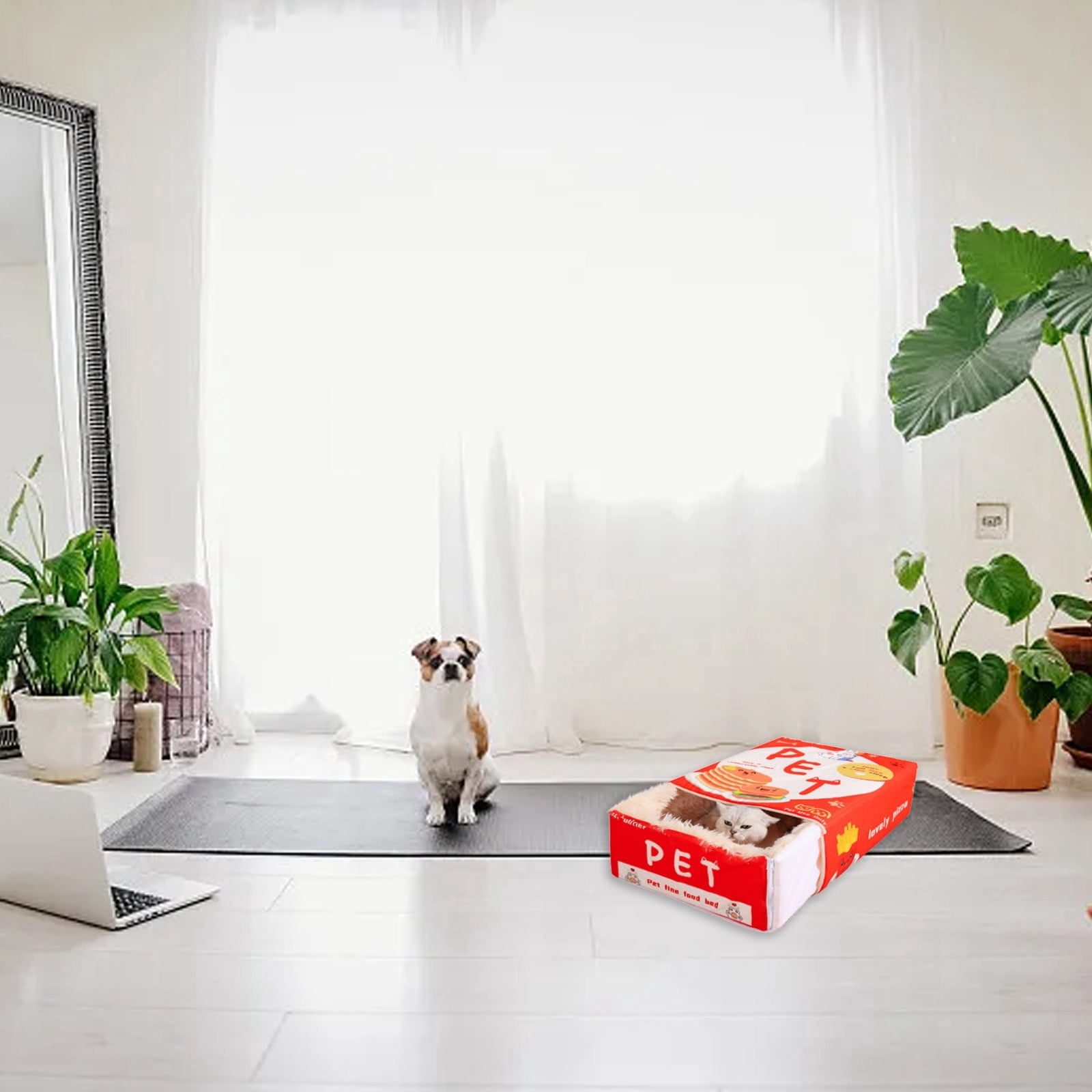 REK Snack Cat Litter Pet Cat And Dog Bed Rectangular Fully Enclosed Cookie Universal Pet Litter