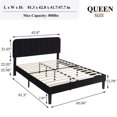 thumbnail image 3 of VECELO Queen Size Upholstered Beds, Modern Platform Bed Frame with Adjustable Headboard, Wooden Slats Support/No Box Spring Needed, Black, 3 of 8