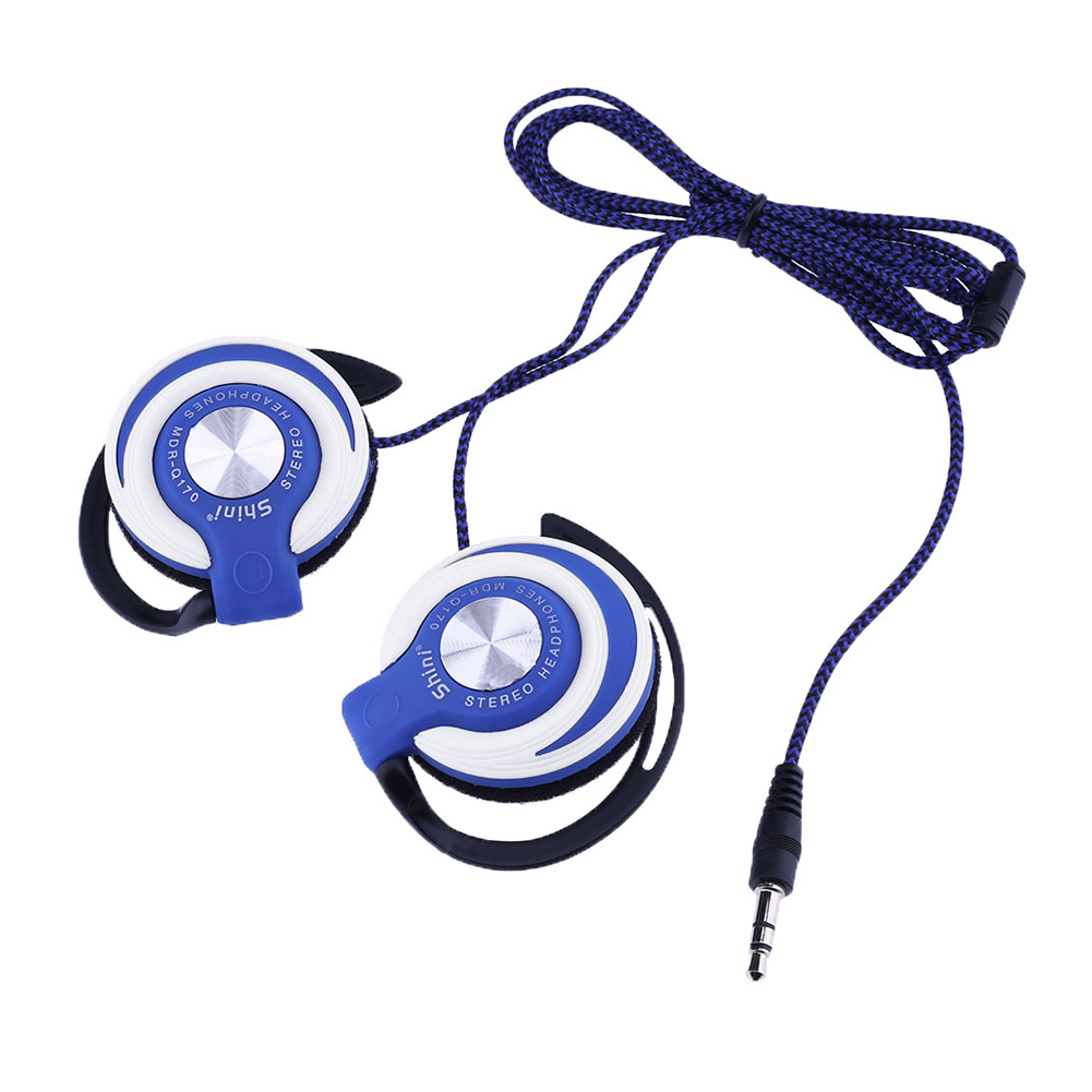 Flmtop 2PCS Universal 3.5mm Plug Wired Clip On Ear Sports Earphone Heavy Bass Headphone