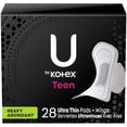 thumbnail image 1 of U by Kotex Balance Sized for Teens Ultra Thin Pads with Wings, Extra Absorbency, 28 Count, 1 of 8