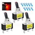 thumbnail image 1 of 3 Pcs Interrupteur à Bascule Rond Étanche Bleu LED 12V 30A pour Voiture Bateau, 1 of 1