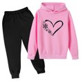thumbnail image 1 of Dealovy Girls Boys Clothes 2 Piece Spring Outfits Heart Printed Hoodies Sweatpants Valentines Day Sets, 1 of 2