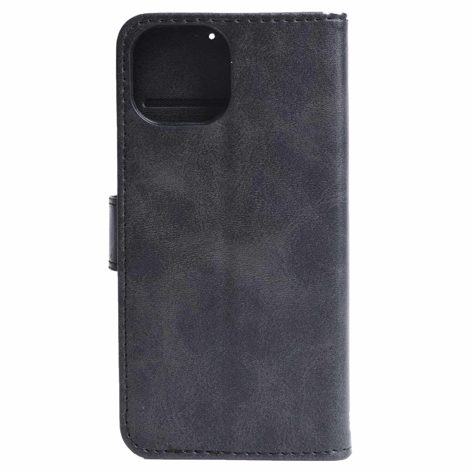 Blu Element Faux Leather Folio Case w/TPU Gelskin for iPhone 16, Black