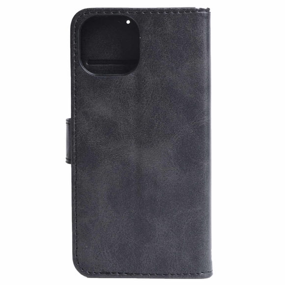 Blu Element Faux Leather Folio Case w/TPU Gelskin for iPhone 16, Black