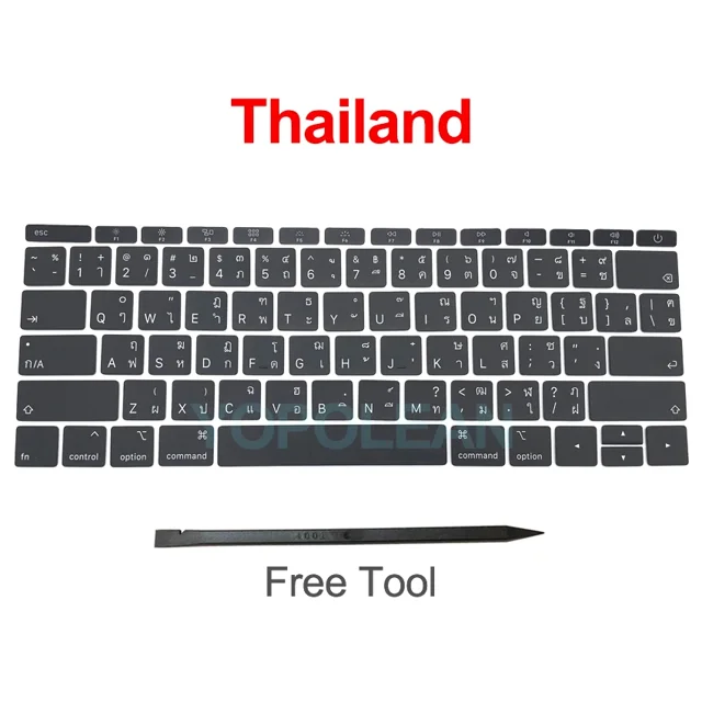 New Keycaps US UK Spain French Russian For Macbook Pro Retina 13" A1708 Keyboard Keys Replacement key cap 2016 2017 Thailand