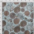 thumbnail image 4 of oneOone Velvet Light Blue Fabric Asian Floral Craft Projects Decor Fabric Printed By The Yard 58 Inch Wide, 4 of 4