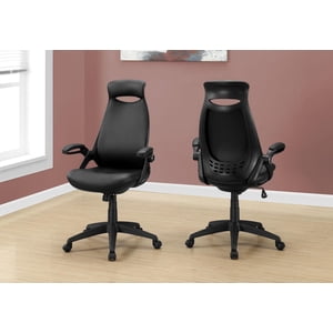 Monarch Specialties chaise de bureau, Hauteur réglable, pivotante, ergonomique, accoudoirs, bureau d'ordinateur, travail, métal, tissu, noir, contemporain, moderne