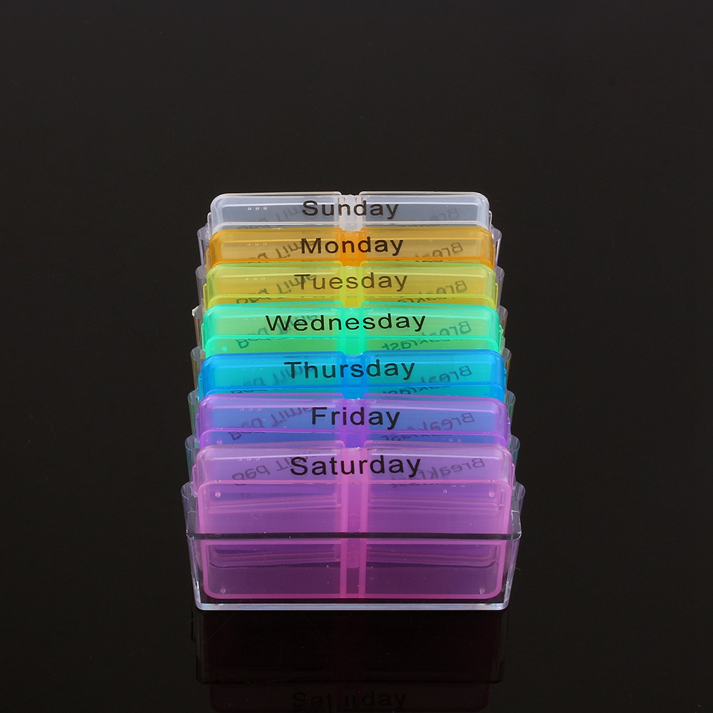 LAFGUR Seven Medicine Case Organizer, Pill Box, Office Home