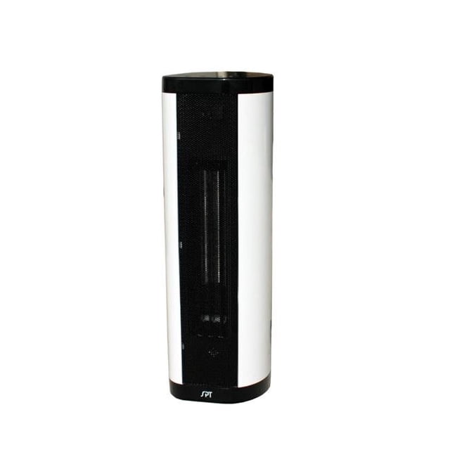 Sunpentown SH-1516D PTC Fan Tower & Baseboard Style Heater with Remote Vertical or Horizontal Use, White & Black