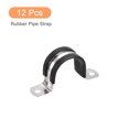 thumbnail image 3 of Unique Bargains 12Pack 1-3/16' Cable Clamp U Shape Stainless Steel Rubber Cushioned Pipe Strap, 3 of 5