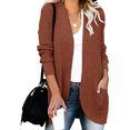 thumbnail image 1 of Cardigan Long en Tricot pour Femmes PVCS Décontracté Uni à Manches Longues avec Poches en Peluche, 1 of 9