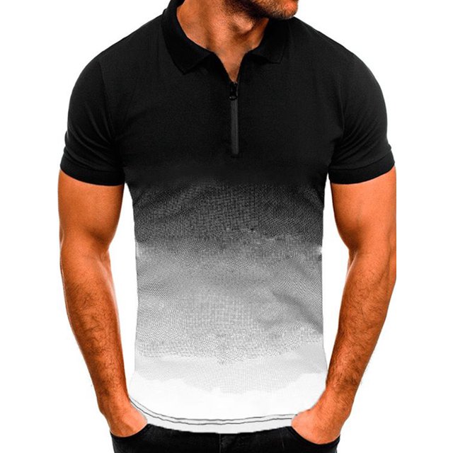 Innerwin Polo Shirt Lapel Neck Mens Tops Sport Zipper Basic T Shirts White S