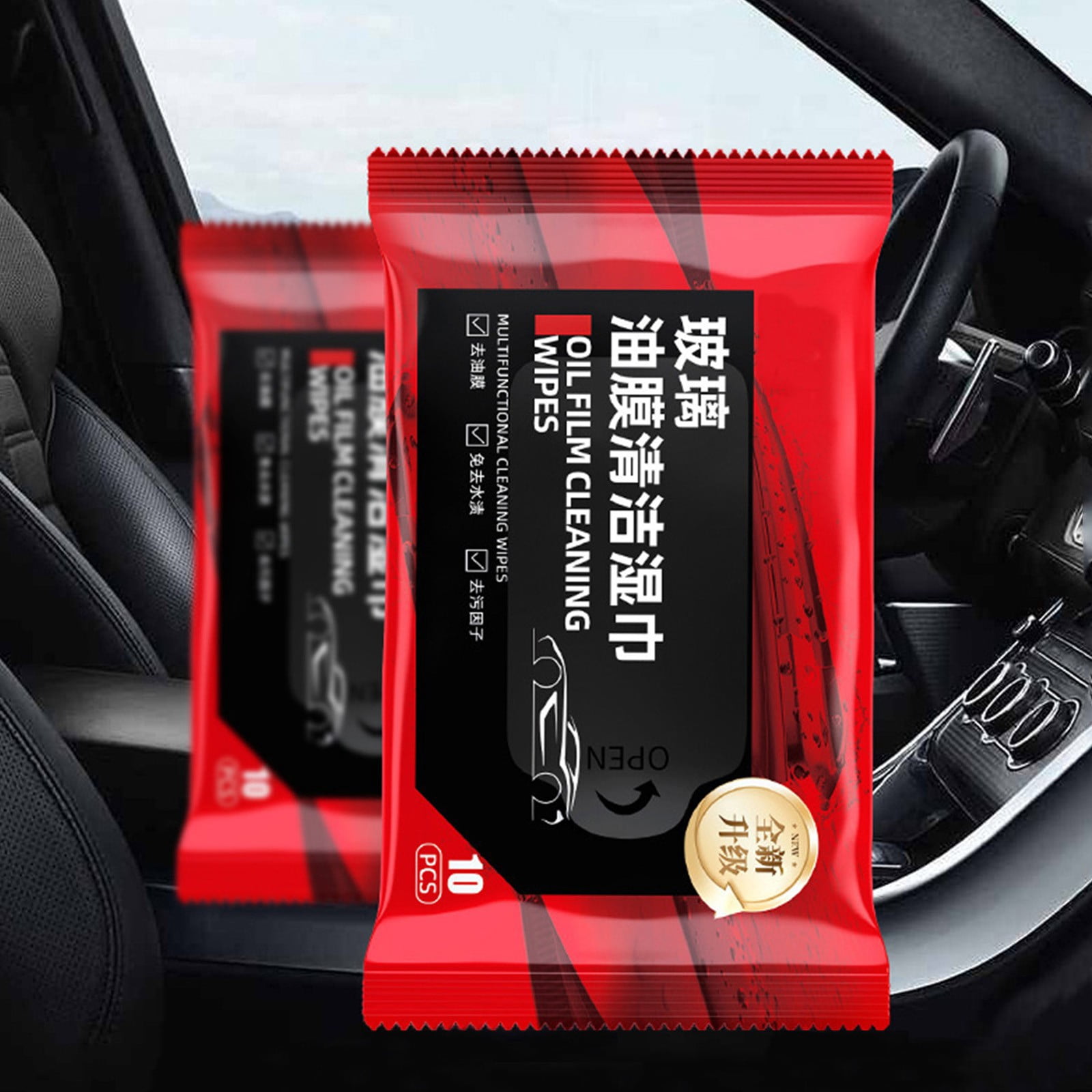 Dpityserensio 5packs Multi Functional Oil Film Cleans Wet Wipes 50ml Mirror Or Glass Cleaning Wet Wipes Suitable for Home and Car Cleaning 10 Sheets Per Pack