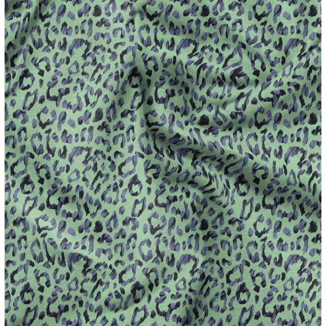 Soimoi Polyester Crepe Fabric Leopard Animal Skin Printed Craft Fabric by The Yard 52 Inch Wide