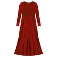thumbnail image 5 of iiniim Enfants Filles Renaissance Médiévale Royauté Princesse Costume Velours Fleurs Dorées à Blocs de Couleur Longue Robe Rouge 16, 5 of 5