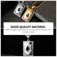 thumbnail image 3 of 1Pc Man Stainless Steel Necklace Queen of Spade Pattern Neck Chain for Man, 3 of 7