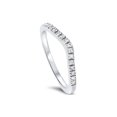 thumbnail image 4 of 1/8 ct Curved Diamond Contour Wedding Engagement Notched Ring 14K White Gold, 4 of 4