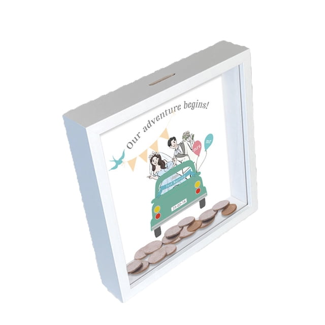 Fufafayo Hollow Picture Frame Money Storage Tank, Inventive Commemorative Coin Display Frame, Transparent Gift Display Box for Souvenirs Collectibles Keepsakes