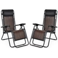 thumbnail image 2 of Costway 2PCS Patio Rattan Zero Gravity Lounge Chair Folding Recliner Headrest Brown, 2 of 10