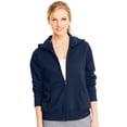 thumbnail image 1 of Hanes Womens ComfortSoft EcoSmart Full-Zip Hoodie Sweatshirt, L, Navy, 1 of 9