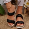 thumbnail image 4 of Dakaela Womens Wedge Slide Sandals Braided Platform Espadrilles Open Toe Summer Beach Walking Shoes, 4 of 7