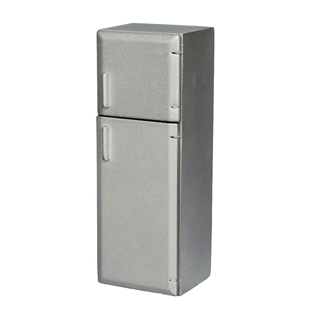 1pc 1/12 Mini House Refrigerator Miniature Wooden Refrigerator Furniture Model