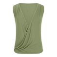 thumbnail image 3 of Timegard Camisoles pour Femmes Col en V Froncé devant Croisé Confortable Chic Décontracté Sans Manches Chemises Haut Blouse, 3 of 5