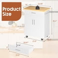 thumbnail image 4 of Walsunny Kitchen Island Table Stand with Storage on Wheels,Rolling Kitchen Cart Storage Cabinet with Drawer,White, 4 of 8