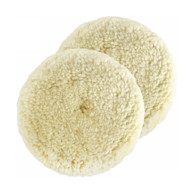 Abody 2pcs Polishing Pads Natural Wool Buffing Pad Kit Polishing Disk for Compound Cutting Car Beauty Body Buffing & Polishing Pads