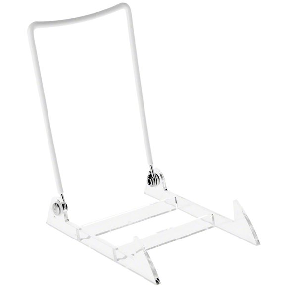 Gibson Holders 4PL-12 Gibson Display Stand/Easel with Clear Base & White Wire (Item #4Pl) - 12 Pack