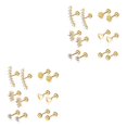 thumbnail image 2 of ziyahi 6a Ensemble de 2 Boucles d'Oreilles Clous à Vis en Acier Inoxydable à la Mode Accrocheuses et Polyvalentes Perçage 2Ensemble, 2 of 6