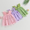 thumbnail image 3 of Gupgi Robe d'Été en Tulle Papillon pour Bébés Filles 9 12 18 24 Mois Manches Volantées Col Tutu Robes, 3 of 9