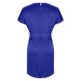 thumbnail image 4 of Offre à Durée Limitée Iumwxz Robe à Col Rond à Manches Courtes pour Femme Tunique à Ourlet Arrondi Robe Formelle avec Ceinture Robes Unies Longues Robes pour Femmes Robe Douce et Confortable pour Fête d'Anniversaire, 4 of 6