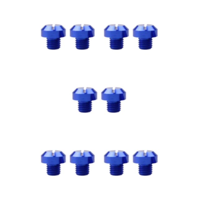 maskred 2 Pcs M10x1.25 Rearview Mirrors Thread Screw Bolts Plug Hole Blue Positive 10mm 5Set