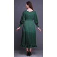 thumbnail image 4 of Bimba Robe Maxi à Volants pour Femmes, Manches Bishop, Col Rond, Taille Smockée - Petit, 4 of 5