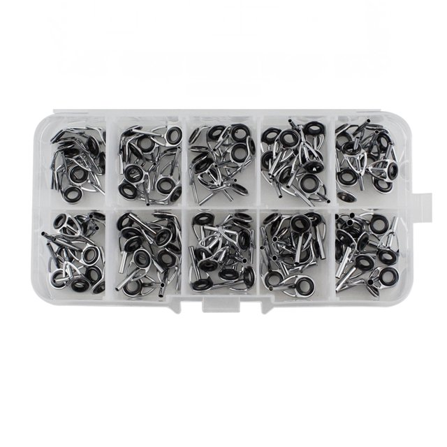 100 Pcs Guide de Canne à Pêche en Acier Inoxydable, Mini Anneaux de Poche, Pièces de Rechange pour Débutants Professionnels