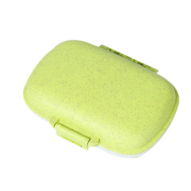 Wheat Straw Portable Plastic Pill Storage Box 8 Grid pill box Wheat straw Mini Vitamins Organizer Medicine Containers